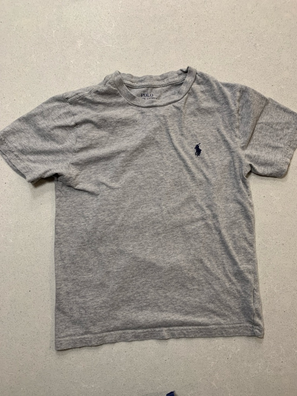 Polo by Ralph Lauren KIDS Gray Crewneck Tee with Blue Logo Print